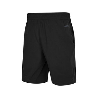斯凯奇（Skechers）纯色短裤梭织男运动裤跑步五分短裤透气速干休闲裤 P223M123-0018 碳黑 XL