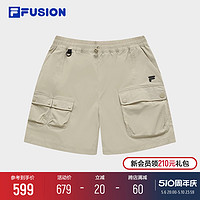 FILA 斐乐 FUSION斐乐潮牌梭织短裤女2024夏季新款时尚休闲宽松工装裤