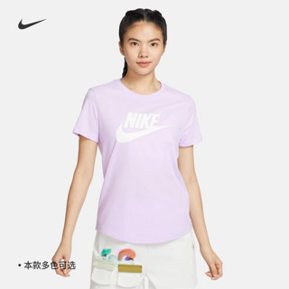 NIKE 耐克 女子印花T恤夏新款休闲轻便柔软纯棉短袖上衣DX7907-545