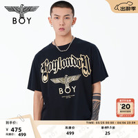 BOY LONDON春夏24新品男女同款T恤时尚黑金印花休闲短袖N01804 黑色