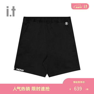 Aape it 男装春夏猿颜徽章字母刺绣简约休闲短裤A668XXM BKX/