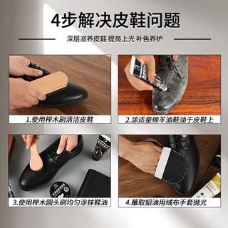 易洁亮（YIJIELIANG）皮鞋油套装 鞋油鞋刷擦皮鞋皮鞋补色上光擦皮鞋真皮保养套装 鞋油护理8件套【黑色2支】
