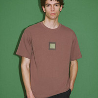 URBAN REVIVO 男士创意贴章短袖T恤 UMF440071 砖红 XL