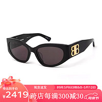 巴黎世家 墨镜男太阳镜镜腿Logo金标不规则形眼镜双B标识 黑色金标 BB0324SK002