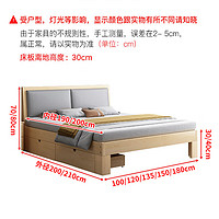 家裝季、京東百億補貼、PLUS會員：步韻 實木床+軟靠+床墊 1.5*2m