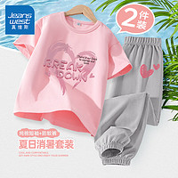 JEANSWEST 真维斯 女童夏季运动短袖套装