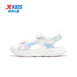 特步（XTEP）儿童童鞋男童包头防撞凉鞋夏季时尚沙滩鞋 黑/石青蓝 36码