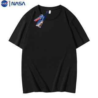 NASAMITOO联名纯棉短袖T恤男士季休闲百搭纯色上衣 TX3001黑色 M