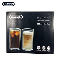 德龙（Delonghi）咖啡机 咖啡冷萃杯 隔热玻璃水杯300ml 2只装 双层玻璃杯礼盒装