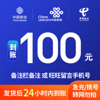 中国移动 移动/电信/联通　100元　[每次一单到账在拍]