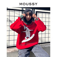 百亿补贴：MOUSSY 摩西 春季新品创意动物图案设计毛衣针织衫女010FA570-6960