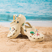 百億補貼：艾斯臣洞洞鞋女鞋花園鞋新款夏季厚底增高沙灘防臭防滑云朵拖鞋