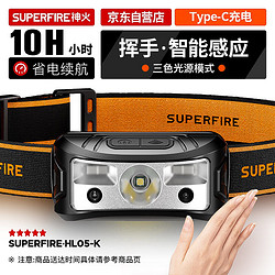 SUPFIRE 神火 GX-U8 LED強光頭燈夜釣遠射USB充電 感應式戶外 礦燈頭戴式應急燈