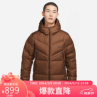 NIKE 耐克 男羽绒服短款连帽 FLD HD外套DV1132-259美拉德可可色L码