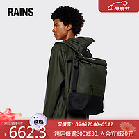 RAINS 双肩包电脑包书包卷顶背包Buckle Rolltop Rucksack绿色海外直邮