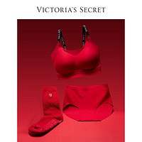 百亿补贴：VICTORIA'S SECRET 维密 果冻条背心式软支撑文胸本命年内衣套装袜子红内裤