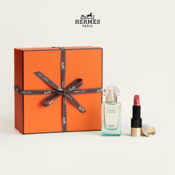 HERMÈS HERMES）尼罗河花园香水口红礼盒香水女士30ml丝润75号生日七夕情人节礼物