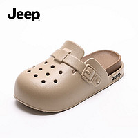Jeep 吉普 拖鞋女勃肯鞋夏季外穿防滑透气软厚底增高2024新款洞洞鞋