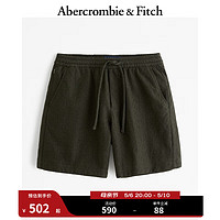 ABERCROMBIE & FITCH男装 24春夏多口袋复古休闲松紧腰宽松短裤KI128-4091 深绿色图案 S (175/76A)