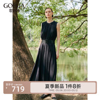 歌莉娅 GLORIA 夏季新品  针织量感连衣裙  1C4C4H2F0 00B黑色