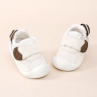 婧麒儿童鞋子学步鞋女宝宝鞋子春夏季婴儿鞋1到3岁软底薄款透气鞋 奶白色 单层 内长14.5cm 19码