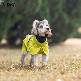 ISPET小狗狗雨衣小型雨披防风防水泰迪雪纳瑞法斗比熊雨衣宠物雨衣 绿黄色 L