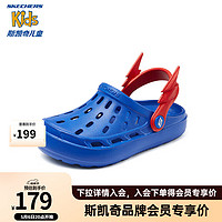 Skechers斯凯奇儿童一脚蹬凉鞋轻便防滑沙滩鞋308363L/406801L 蓝色/BLU 33.5码