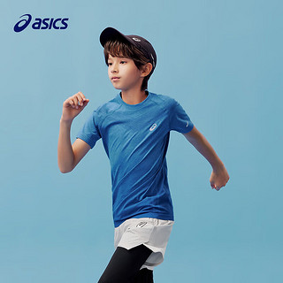 asics/亚瑟士童装2024年夏季儿童短袖运动舒适排汗 1406蓝色 170cm