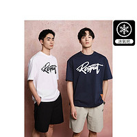 GXG 2024年夏季重磅系列双色时尚印花舒适圆领短袖T恤男
