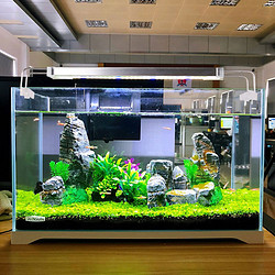 SUNSUN 森森 超白桌面小魚缸生態玻璃缸水草缸客廳造景金魚缸HWK-600P裸缸