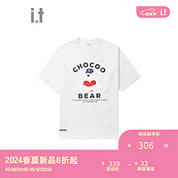 :CHOCOOLATE it 男装宽松短袖T恤2024夏季活力少年感1443XSM GYA/灰色 M