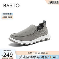 BASTO 百思图 24夏户外休闲布鞋厚底男休闲鞋DERD2BM4 灰色 42