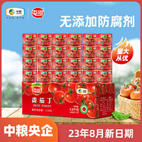中粮屯河新鲜番茄丁罐头储存零添加剂西红柿块200g*12罐手提礼盒