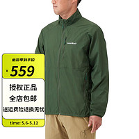mont·bell 男士户外休闲风衣Wind Blast防风透气皮肤衣夹克单层外套1103324 DGN深绿色 L