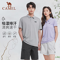 CAMEL 骆驼 户外速干衣男短袖polo衫2024春夏季新款轻盈透气修身上衣女