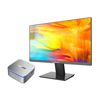 神舟（HASEE）mini PC6 迷你台式电脑商用办公小主机(十一代N5095四核 8G 256GSSD WIFI无线 win11)+27显示器 mini主机+27显示器