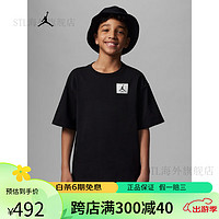 耐克（NIKE）T恤Jordan男童大童纯棉休闲针织棉柔软舒适 010黑 L