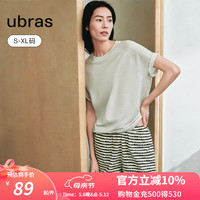 ubras24新品刘雯同款夏季新疆棉老爹裤家居外出平角三分裤女母亲节 【刘雯同款】奶油黄底波浪爱心 M