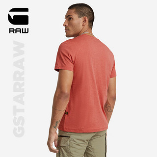 G-STAR RAW男士T恤西海岸印花半袖2024夏季短袖圆领修身型D24686 橙红色 XS