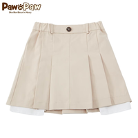 PawinPaw卡通小熊童装2024年春季女童百褶裙儿童学院风短裙 藏青色/59(口袋布露出) 110