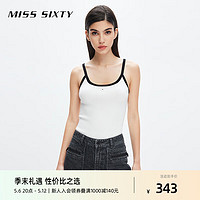 MISS SIXTY 毛织背心女U形领吊带性感内搭修身撞色 白色 M