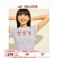 HOLLISTER【草莓音乐节】24夏季新款美式情侣印花短袖T恤女KI357-4006