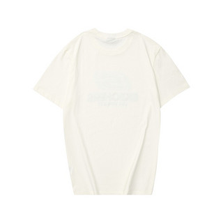 斯凯奇（Skechers）夏季t恤男女同款经典大LOGO潮流透气休闲套头短袖上衣L122U199 棉花糖白/0074 S