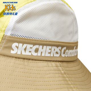 Skechers斯凯奇童装男女童渔夫帽儿童夏季户外休闲防晒帽遮阳帽P224K061 粉黄色/002M 均码
