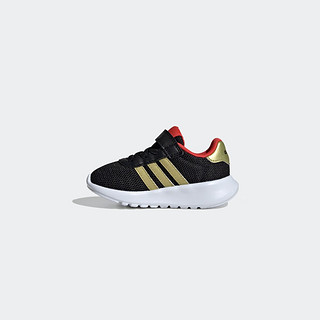 adidas LITE RACER 3.0 EL休闲学步鞋男婴童阿迪达斯轻运动 黑色/金色/红色 26.5码