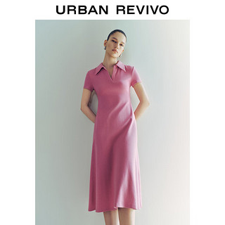 UR2024夏季女装时尚气质垂感开衩中长款连衣裙UWG740061 藕粉色 L