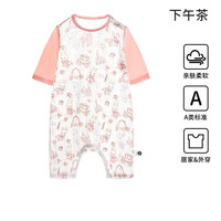 欧孕(OUYUN)儿童纯棉家居服2024夏季新款男女孩宝宝分腿连体衣透气空调服