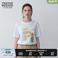 Teenie Weenie小熊女装2024夏装新款清新多巴胺大熊短袖T恤打底衫