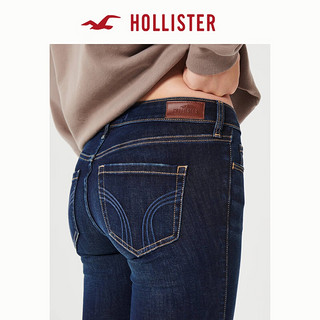 HOLLISTER24春夏修身百搭低腰深色微喇牛仔裤 女 357418-1 深色水洗 0 (160/64A)