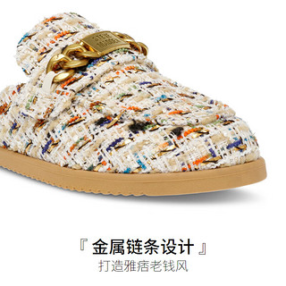 STEVE MADDEN/思美登2024春夏时尚平底穆勒拖鞋女 CHROMATIC 沙色 37